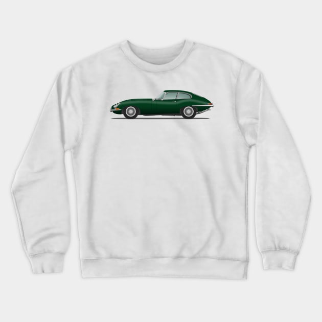 E Type Series 1 Coupe British Racing Green Crewneck Sweatshirt by SteveHClark